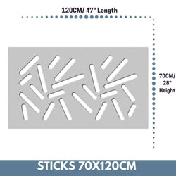 Modern Radiator Heater Cover STICKS Design White in 70 80 90 100 110 120 130 140 150 160 170 180cm-White-70x120cm-Distinct Designs (London) Ltd