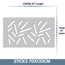 Modern Removable Radiator Cover with subtle STICKS Design HIGH GLOSS Finish & Colours-White Gloss-70x120cm-Distinct Designs (London) Ltd