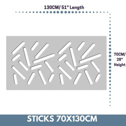 Modern Removable Radiator Cover with subtle STICKS Design in SATIN MATT Finish & Colours-White-70x130cm-Distinct Designs (London) Ltd