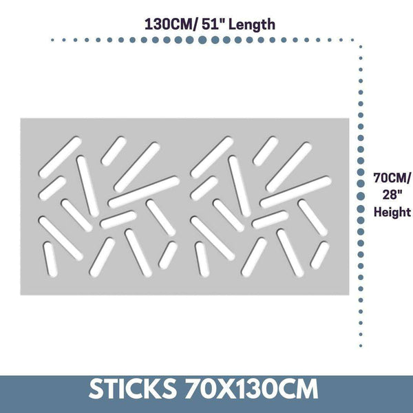 Modern Radiator Heater Cover STICKS Design White in 70 80 90 100 110 120 130 140 150 160 170 180cm-White-70x130cm-Distinct Designs (London) Ltd