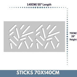 Modern Radiator Heater Cover STICKS Design White in 70 80 90 100 110 120 130 140 150 160 170 180cm-White-70x140cm-Distinct Designs (London) Ltd