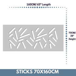 Modern Removable Radiator Cover with subtle STICKS Design HIGH GLOSS Finish & Colours-White Gloss-70x160cm-Distinct Designs (London) Ltd