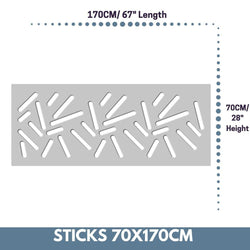 Modern Removable Radiator Cover with subtle STICKS Design in SATIN MATT Finish & Colours-White-70x170cm-Distinct Designs (London) Ltd