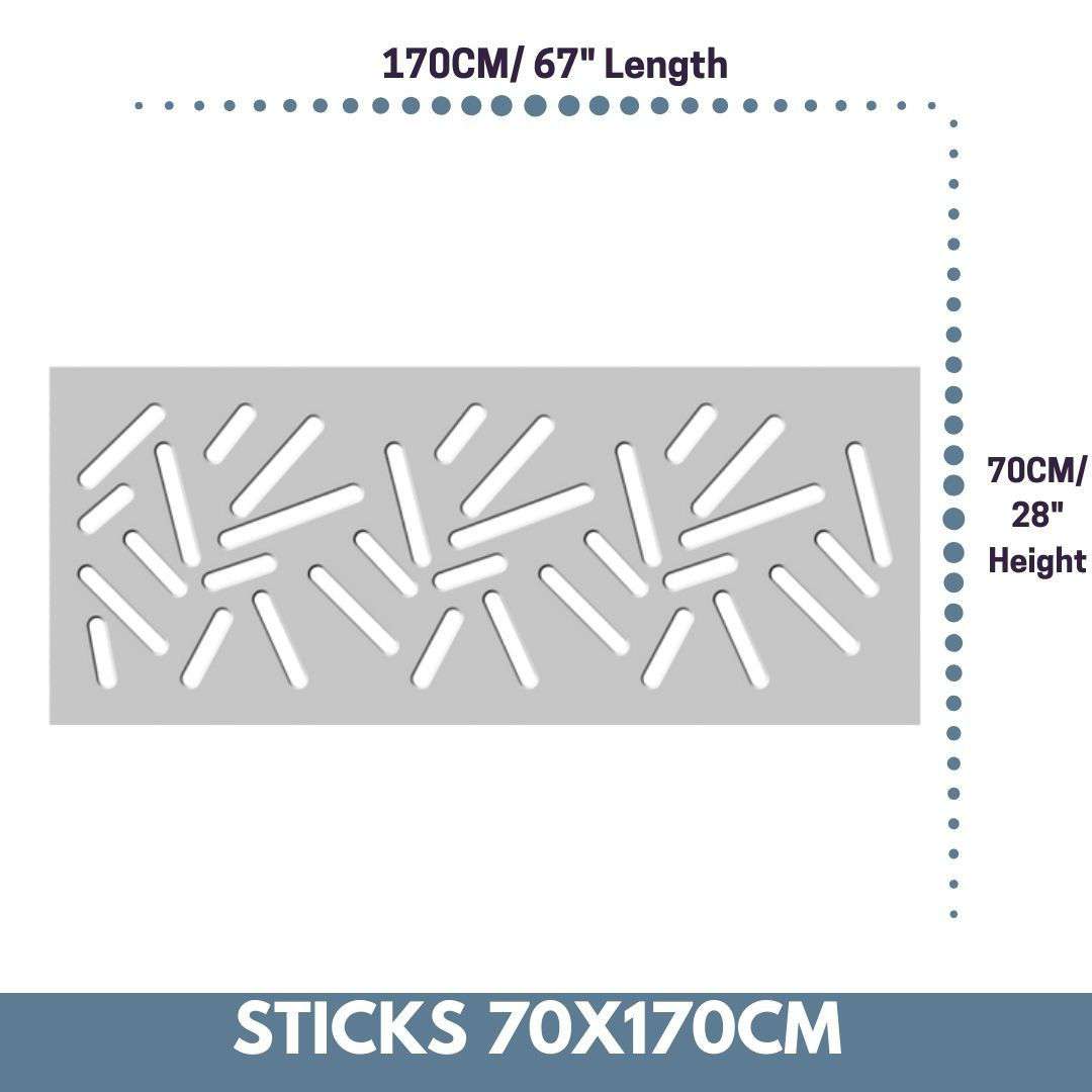 Modern Radiator Heater Cover STICKS Design White in 70 80 90 100 110 120 130 140 150 160 170 180cm-White-70x170cm-Distinct Designs (London) Ltd