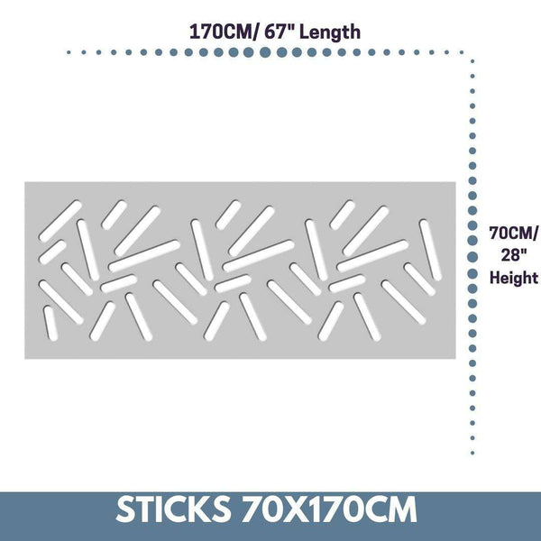 Modern Radiator Heater Cover STICKS Design White in 70 80 90 100 110 120 130 140 150 160 170 180cm-White-70x170cm-Distinct Designs (London) Ltd