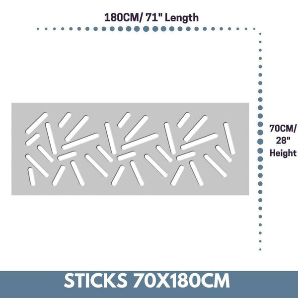 Modern Radiator Heater Cover STICKS Design White in 70 80 90 100 110 120 130 140 150 160 170 180cm-White-70x180cm-Distinct Designs (London) Ltd