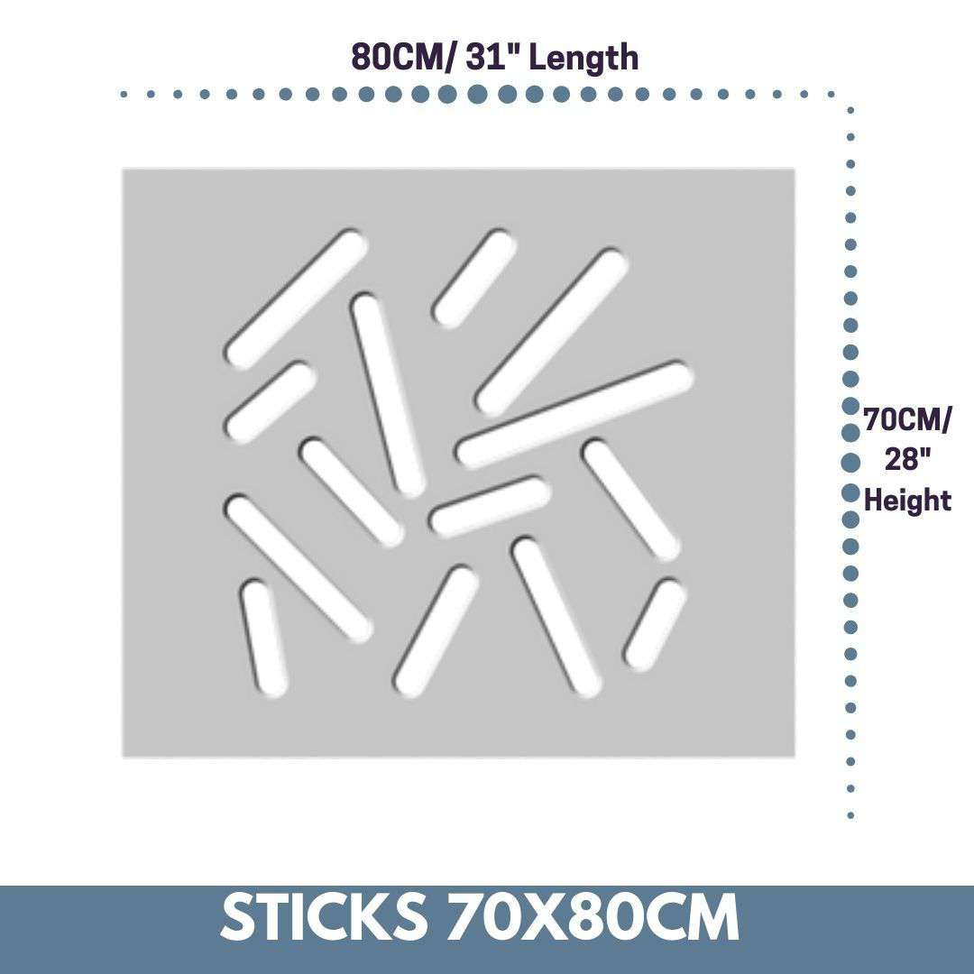 Modern Radiator Heater Cover STICKS Design White in 70 80 90 100 110 120 130 140 150 160 170 180cm-White-70x80cm-Distinct Designs (London) Ltd