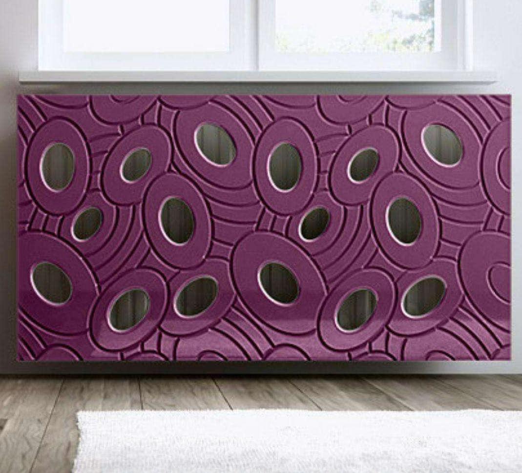 Designer Radiator Heater Cover with Luxury GALAXY Design HIGH GLOSS Finish-Purple-70x70cm-Distinct Designs (London) Ltd