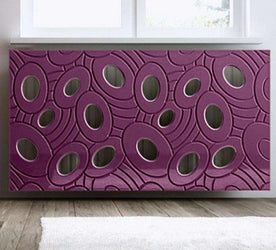 Designer Radiator Heater Cover with Luxury GALAXY Design HIGH GLOSS Finish-Purple-70x70cm-Distinct Designs (London) Ltd