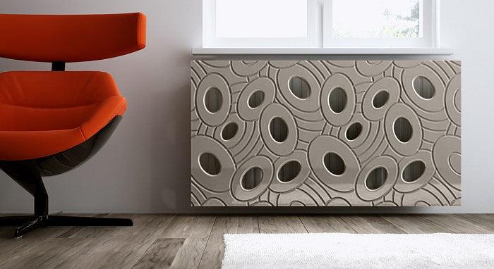 Designer Radiator Heater Cover with Luxury GALAXY Design SATIN MATT Finish-Light Wood-70x70cm-Distinct Designs (London) Ltd