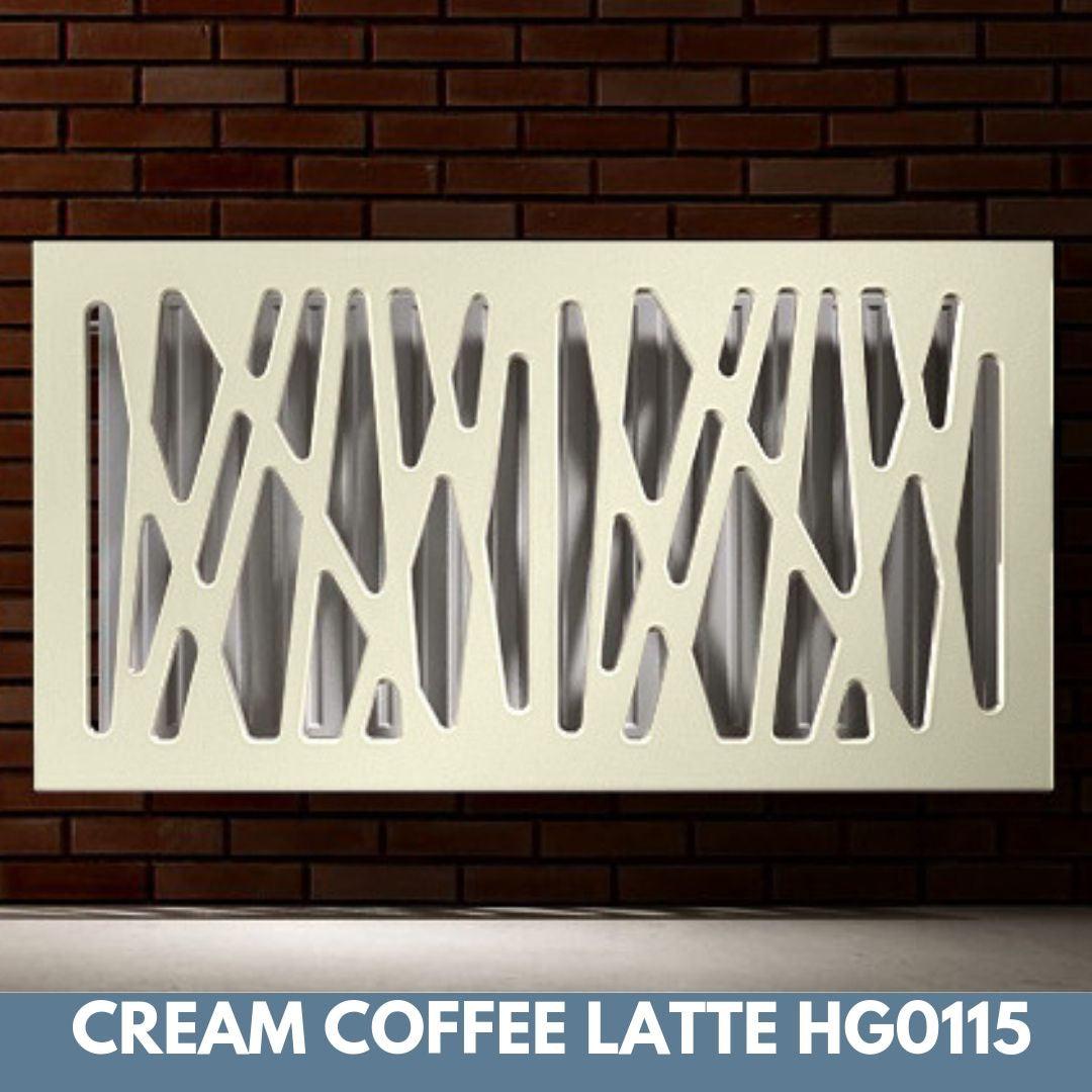 Stunning Removable Radiator Heater Cover with Futuristic GEO Design in HIGH GLOSS Finish & Colours-Coffee Latte-70x70cm-Distinct Designs (London) Ltd