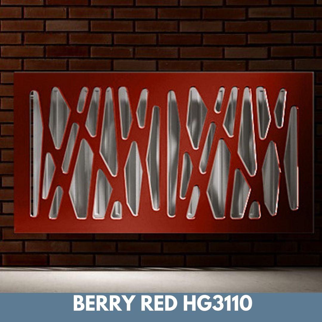 Stunning Removable Radiator Heater Cover with Futuristic GEO Design in HIGH GLOSS Finish & Colours-Berry Red-70x70cm-Distinct Designs (London) Ltd