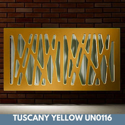 Stunning Removable Radiator Heater Cover with Futuristic GEO Design in SATIN MATT Finish & Colours-Tuscany Yellow-70x70cm-Distinct Designs (London) Ltd