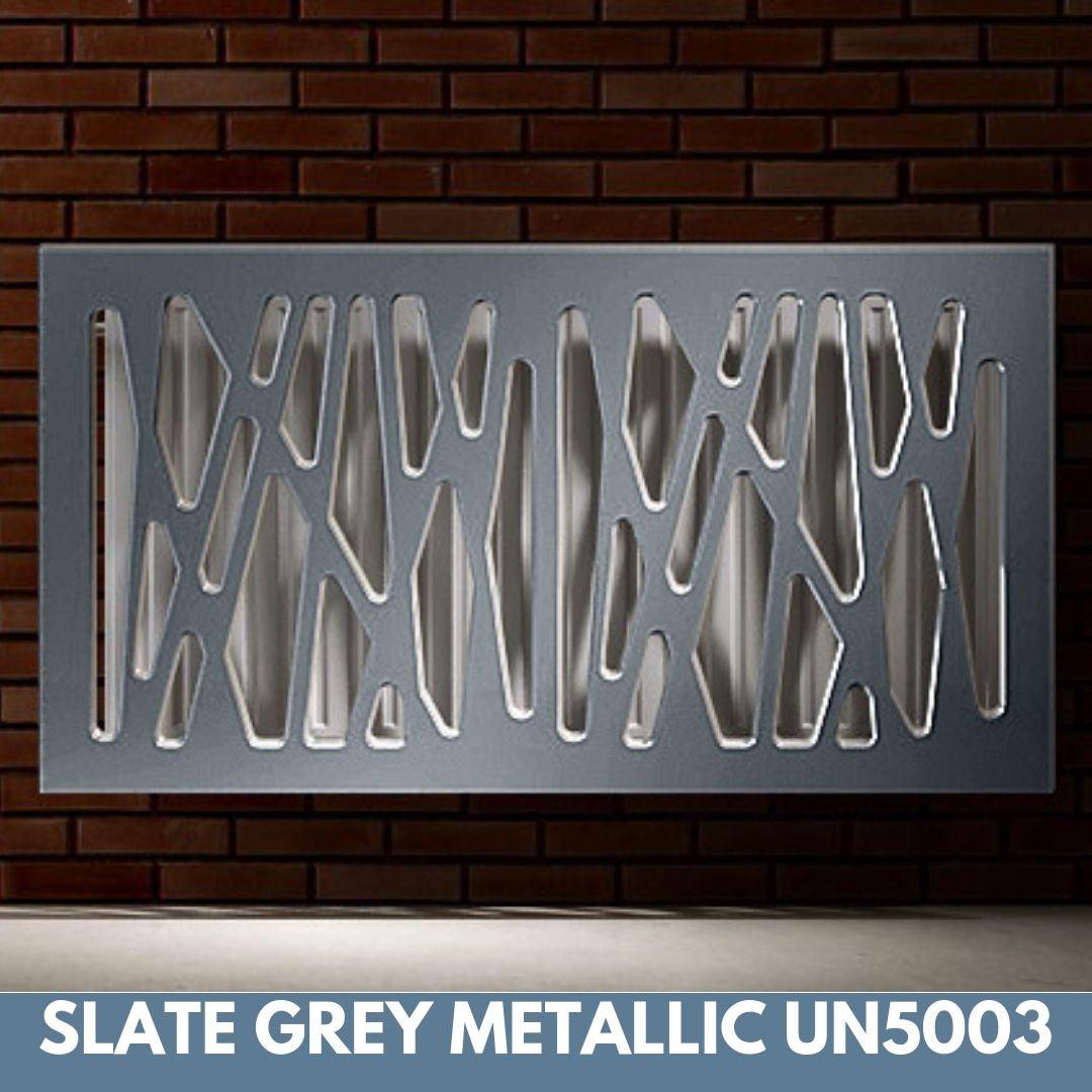 Stunning Removable Radiator Heater Cover with Futuristic GEO Design in SATIN MATT Finish & Colours-Slate Grey-70x70cm-Distinct Designs (London) Ltd