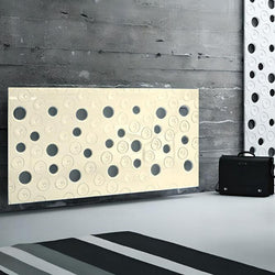 Custom-Made Floating Radiator Heater Cover with Decorative MOON Design HIGH GLOSS Finish-Linen-70x70cm-Distinct Designs (London) Ltd
