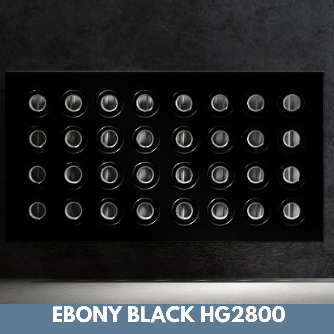 Modern Removable Radiator Heater Cover with Contemporary RINGS Design in GLOSS Finish & Colours-Ebony Black-70x70cm-Distinct Designs (London) Ltd
