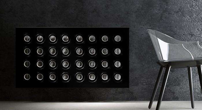 Made to Measure Radiator Heater Cover with Contemporary RINGS Design HIGH GLOSS Finish-Distinct Designs (London) Ltd