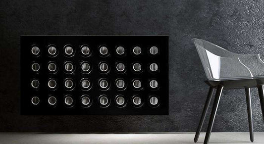 Made to Measure Radiator Heater Cover with Contemporary RINGS Design HIGH GLOSS Finish-Distinct Designs (London) Ltd