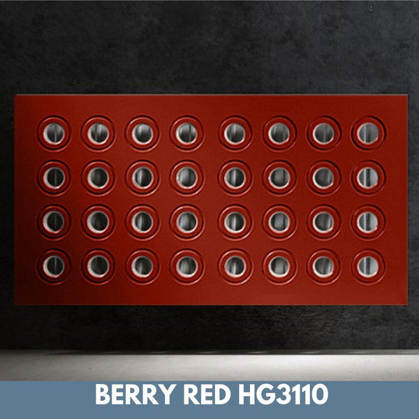 Modern Removable Radiator Heater Cover with Contemporary RINGS Design in HIGH GLOSS Finish & Colours-Berry Red Gloss-70x70cm-Distinct Designs (London) Ltd