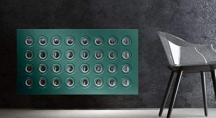 Made to Measure Radiator Heater Cover with Contemporary RINGS Design SATIN MATT Finish-Distinct Designs (London) Ltd