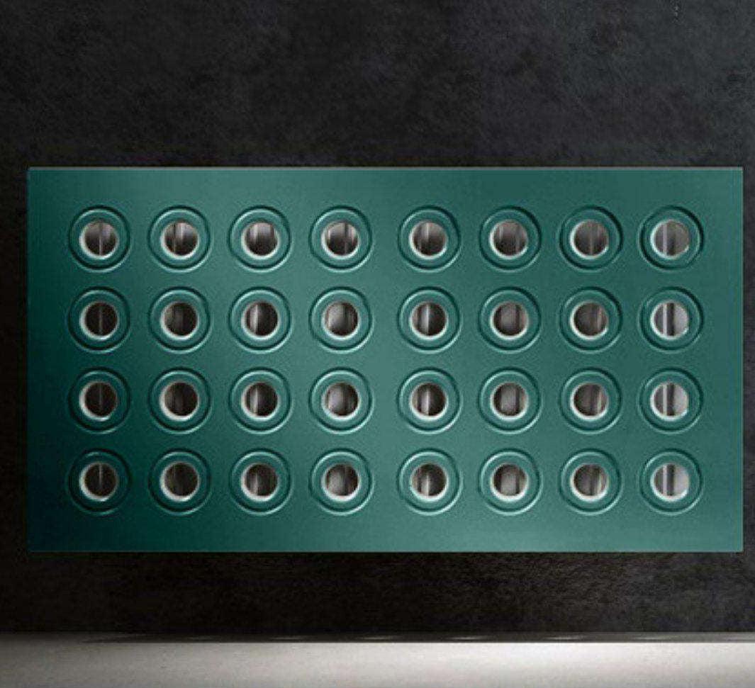 Made to Measure Radiator Heater Cover with Contemporary RINGS Design SATIN MATT Finish-Teal-70x70cm-Distinct Designs (London) Ltd