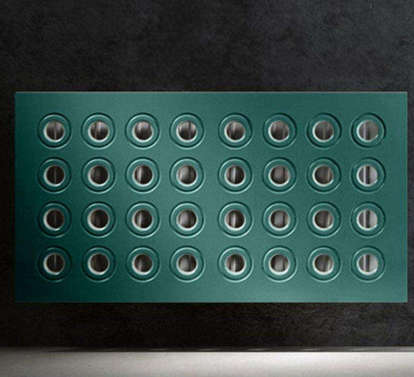 Made to Measure Radiator Heater Cover with Contemporary RINGS Design SATIN MATT Finish-Teal-70x70cm-Distinct Designs (London) Ltd