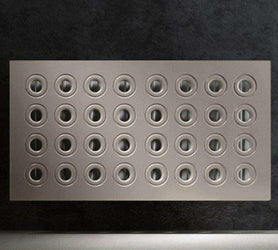 Made to Measure Radiator Heater Cover with Contemporary RINGS Design SATIN MATT Finish-Light Wood-70x70cm-Distinct Designs (London) Ltd