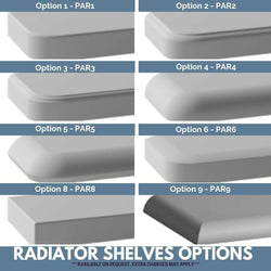 Made to Measure Rounded Radiator Top Shelf Windowsill made with strong 1.8cm thickness material-White-Corner Options-Distinct Designs (London) Ltd
