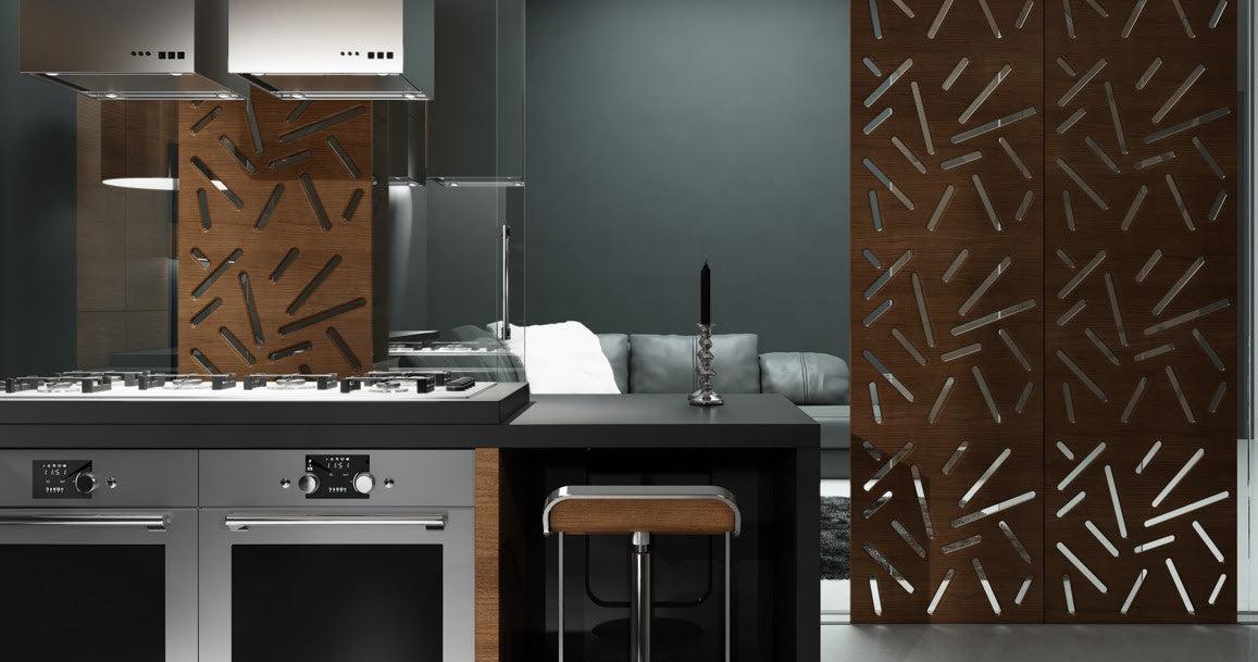 Modern Custom Made Radiator Heater Cover with Trendy STICKS Design in Oak Wood Finish-Distinct Designs (London) Ltd