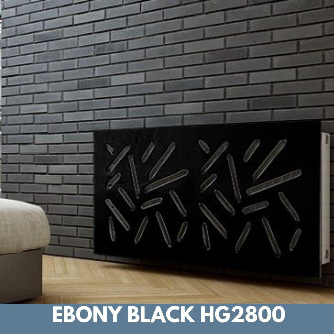 Modern Removable Radiator Cover with subtle STICKS Design HIGH GLOSS Finish & Colours-Ebony Black-70x70cm-Distinct Designs (London) Ltd