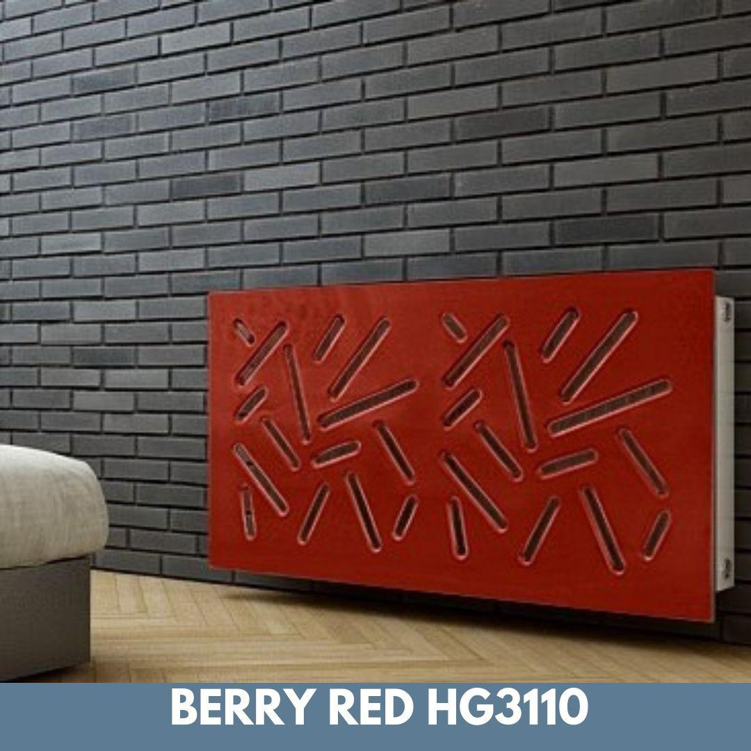 Modern Removable Radiator Cover with subtle STICKS Design HIGH GLOSS Finish & Colours-Berry Red-70x70cm-Distinct Designs (London) Ltd