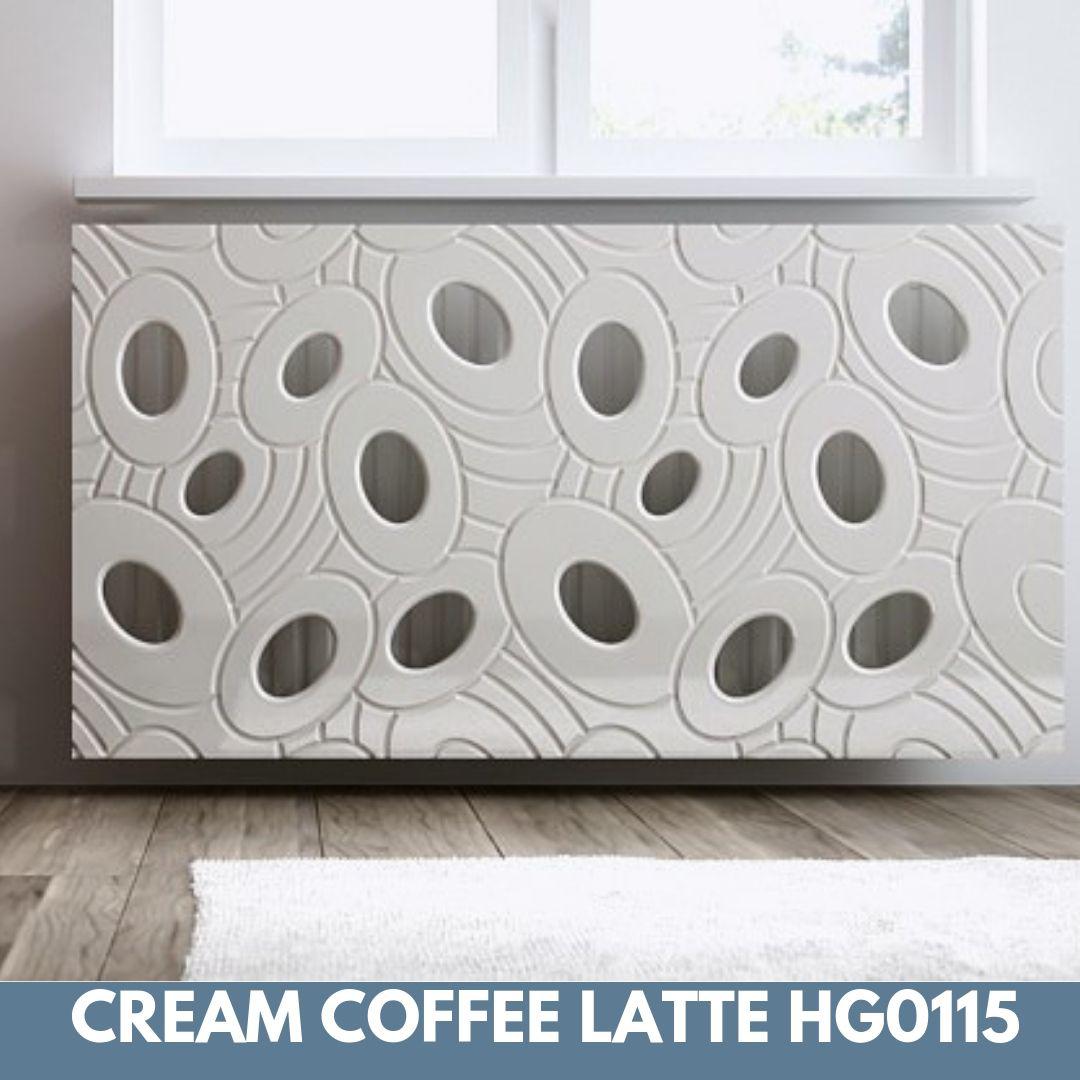 Sophisticated Removable Radiator Heater Cover with bold GALAXY Design HIGH GLOSS Finish & Colours-Coffee Latte-70x70cm-Distinct Designs (London) Ltd