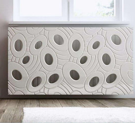 Designer Radiator Heater Cover with Luxury GALAXY Design HIGH GLOSS Finish-Linen-70x70cm-Distinct Designs (London) Ltd