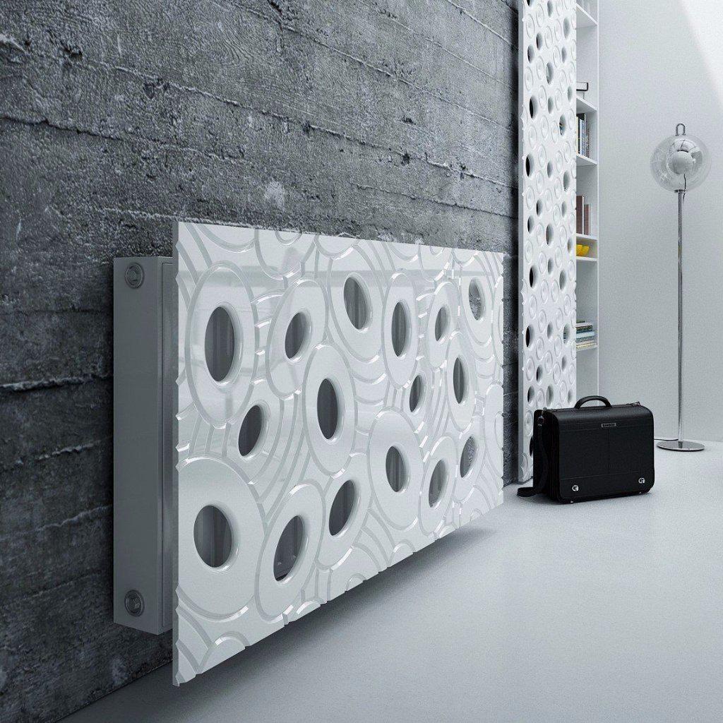 Sophisticated Removable Radiator Heater Cover with bold GALAXY Design HIGH GLOSS Finish & Colours-White Gloss-70x70cm-Distinct Designs (London) Ltd