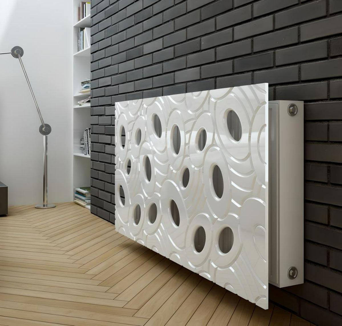 Designer Radiator Cover with Luxury GALAXY style WHITE 70 80 90 100 110 120 130 140 150 160 170 180-White Gloss-70x70cm-Distinct Designs (London) Ltd
