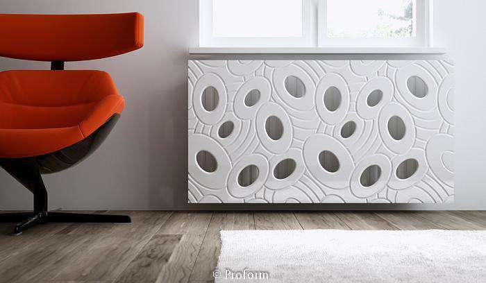 SALE Sophisticated Removable Radiator Heater Cover with bold GALAXY Design in GLOSS White-Distinct Designs (London) Ltd