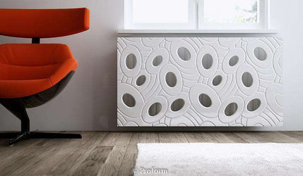 SALE Sophisticated Removable Radiator Heater Cover with bold GALAXY Design in GLOSS White-Distinct Designs (London) Ltd