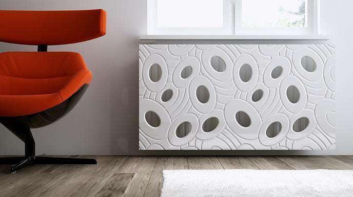 Designer Radiator Cover with Luxury GALAXY style WHITE 70 80 90 100 110 120 130 140 150 160 170 180-Distinct Designs (London) Ltd