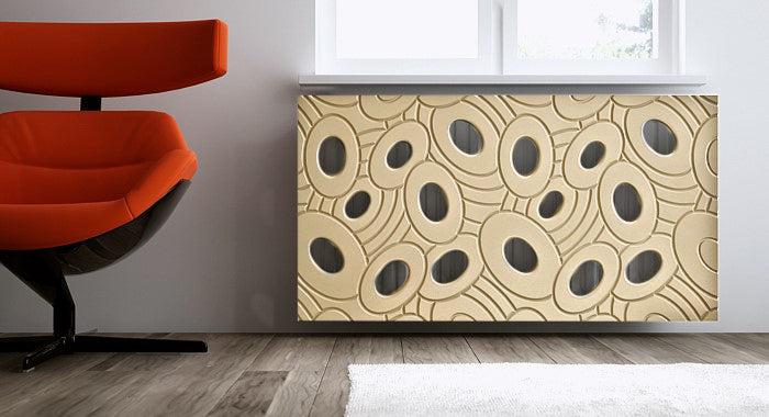 Designer Custom Made Radiator Heater Cover in GOLD Finish with Luxury GALAXY Design Pattern-Distinct Designs (London) Ltd