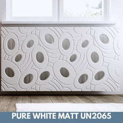 SALE Sophisticated Removable Radiator Heater Cover with bold GALAXY Design in GLOSS White-Distinct Designs (London) Ltd