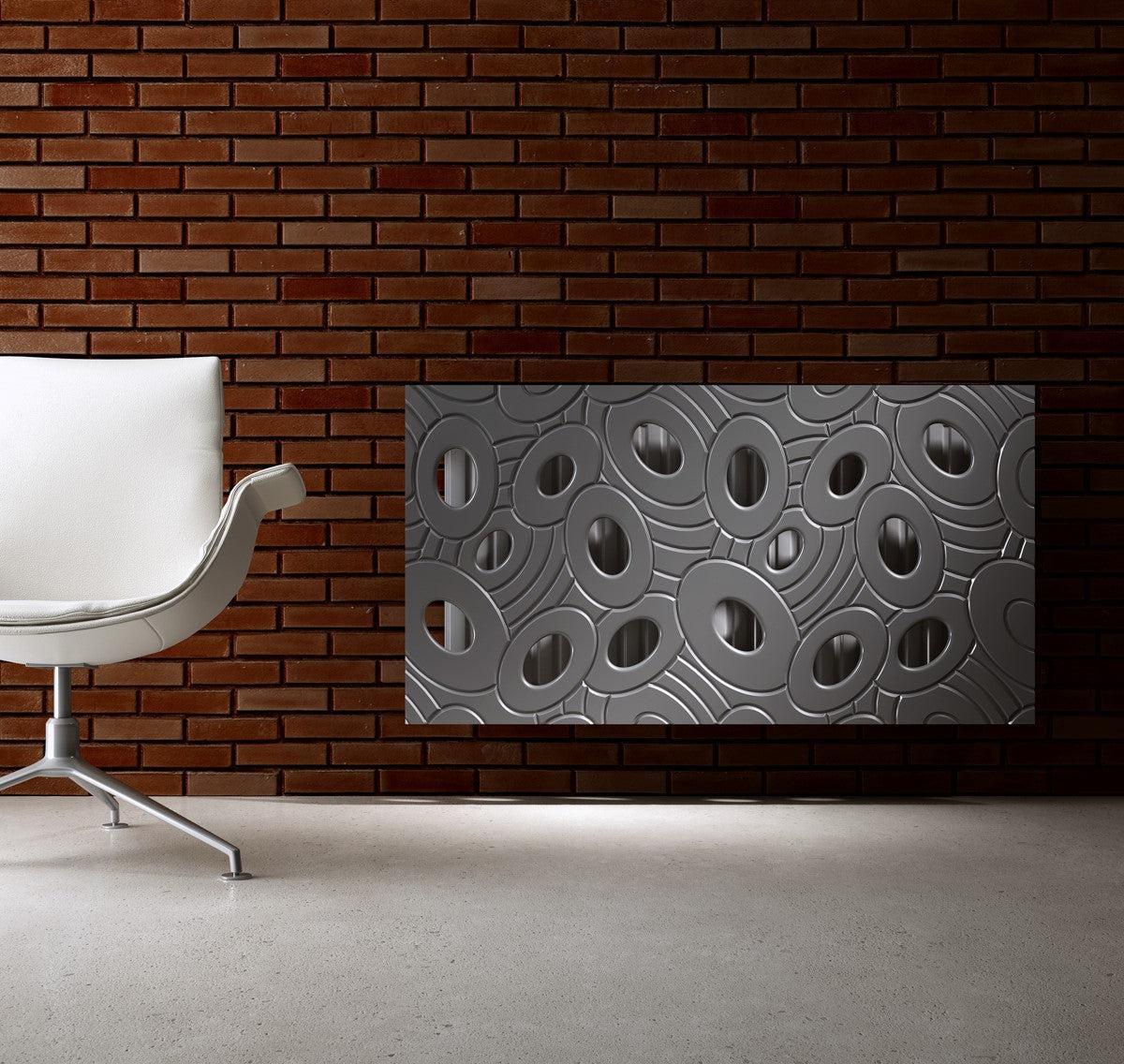 Designer Radiator Heater Cover with Luxury GALAXY Design SATIN MATT Finish-Slate Grey-70x70cm-Distinct Designs (London) Ltd