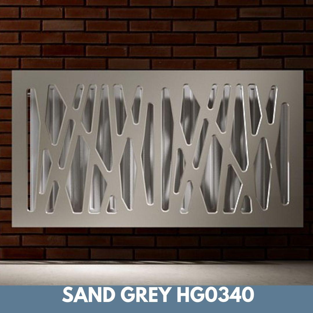 Stunning Removable Radiator Heater Cover with Futuristic GEO Design in HIGH GLOSS Finish & Colours-Sand Grey-70x70cm-Distinct Designs (London) Ltd