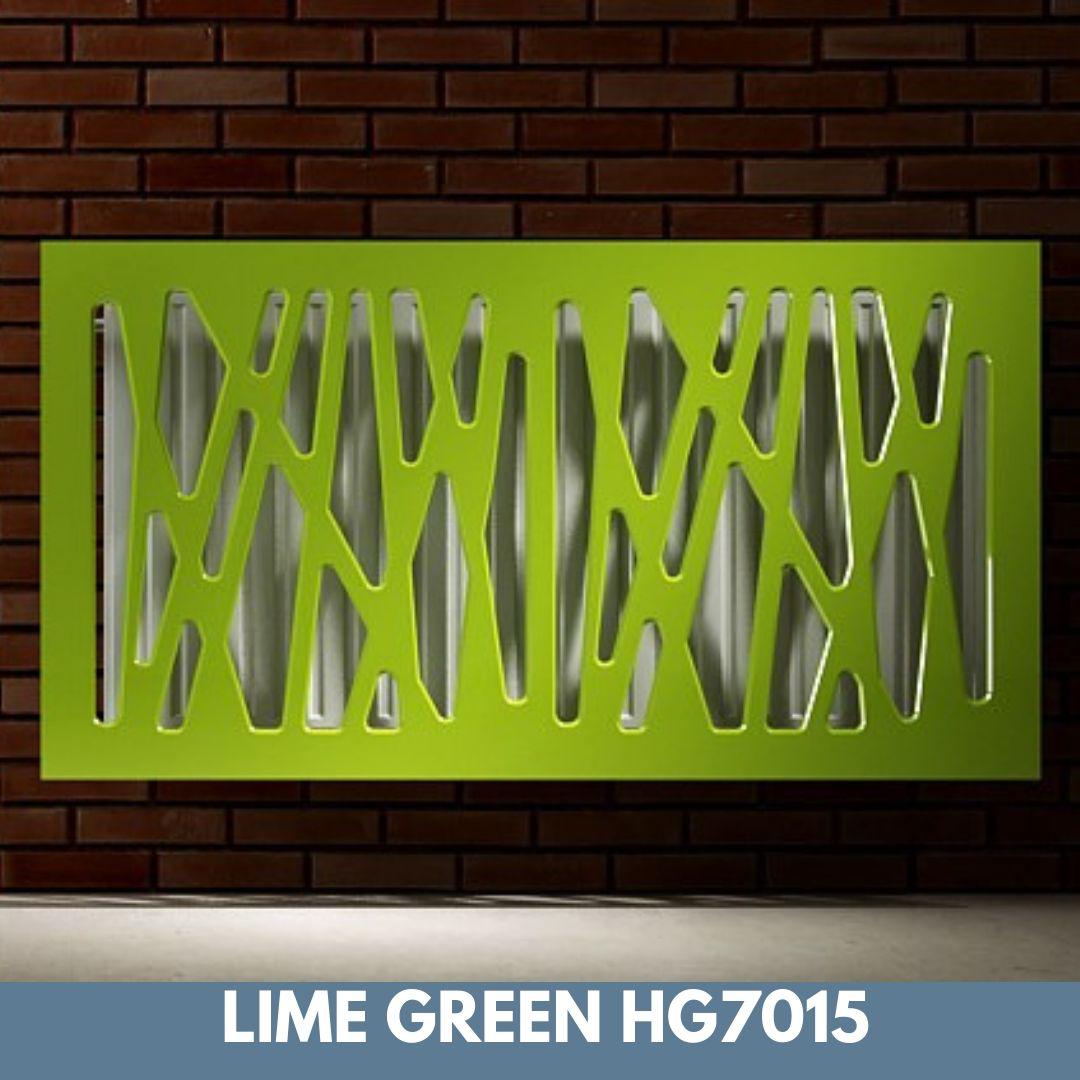 Stunning Removable Radiator Heater Cover with Futuristic GEO Design in HIGH GLOSS Finish & Colours-Lime Green-70x70cm-Distinct Designs (London) Ltd