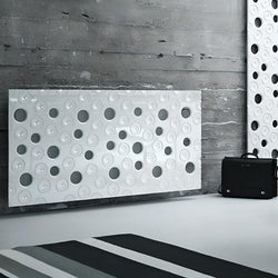 Custom-Made Floating Radiator Heater Cover with Decorative MOON Design HIGH GLOSS Finish-White Gloss-70x70cm-Distinct Designs (London) Ltd
