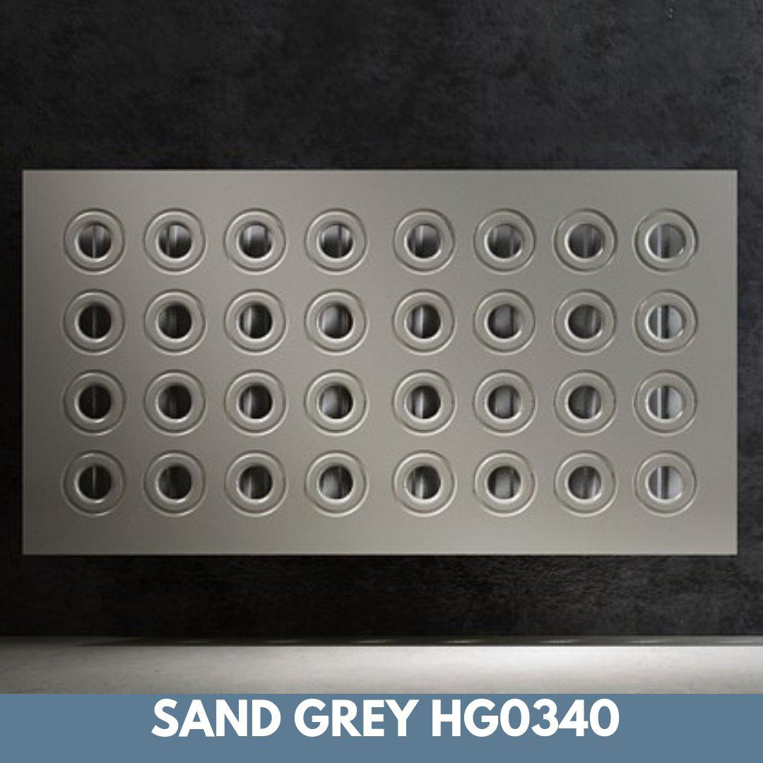Modern Removable Radiator Heater Cover with Contemporary RINGS Design in GLOSS Finish & Colours-Sand Grey-70x70cm-Distinct Designs (London) Ltd