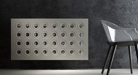 Made to Measure Radiator Heater Cover with Contemporary RINGS Design HIGH GLOSS Finish-Distinct Designs (London) Ltd