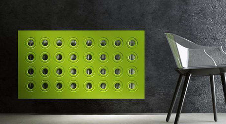 Made to Measure Radiator Heater Cover with Contemporary RINGS Design HIGH GLOSS Finish-Distinct Designs (London) Ltd