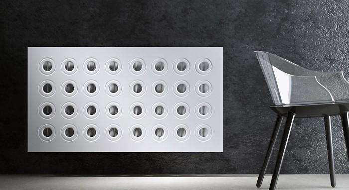 Made toMeasure Radiator Heater Cover RINGS Design WHITE 70 80 90 100 110 120 130 140 150 160 170 180-Distinct Designs (London) Ltd