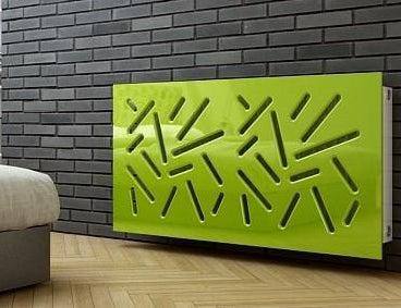 Modern Removable Radiator Cover with subtle STICKS Design HIGH GLOSS Finish & Colours-Distinct Designs (London) Ltd