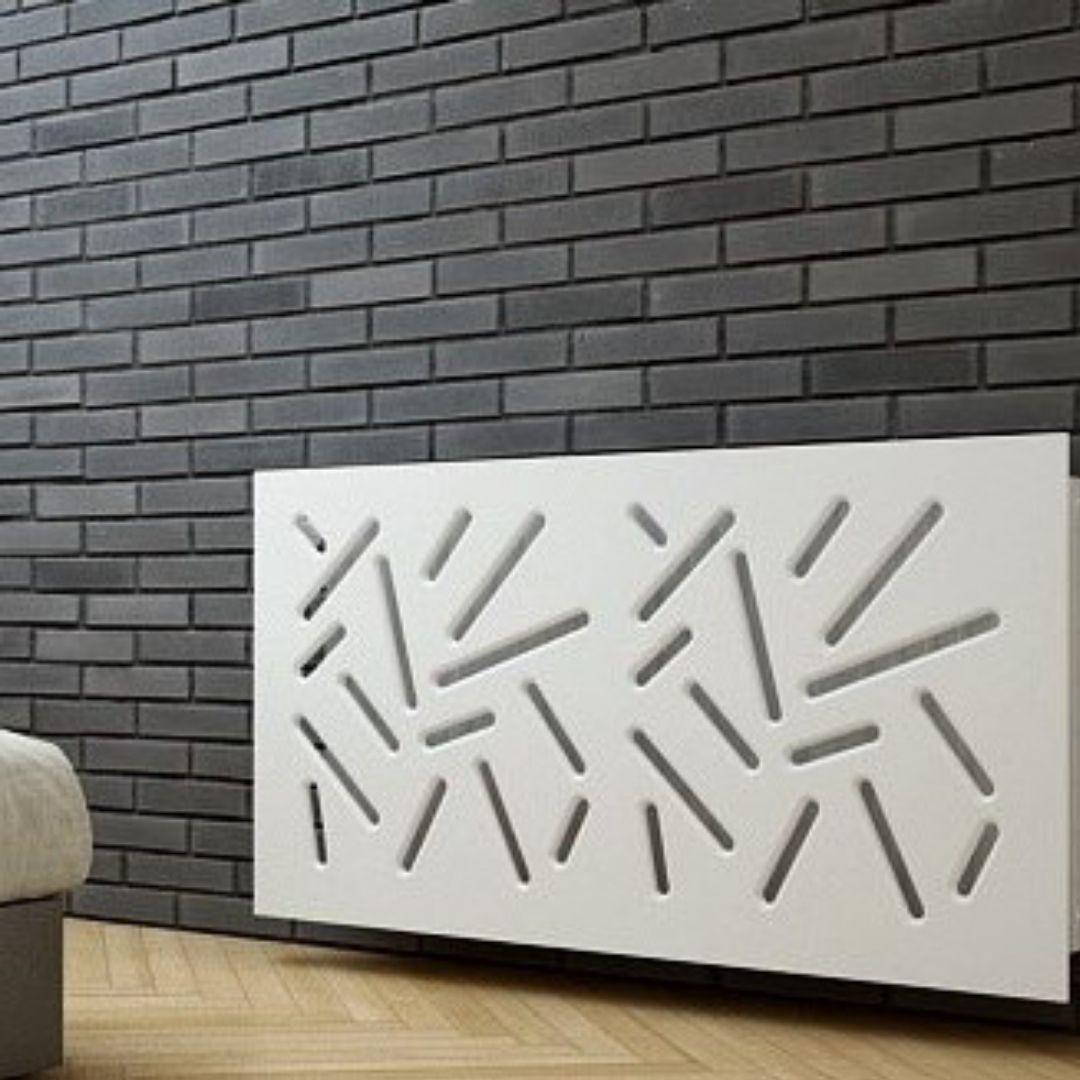 Modern Removable Radiator Cover Subtle STICKS WHITE 70 80 90 100 110 120 130 140 150 160 170 & 180cm-Distinct Designs (London) Ltd